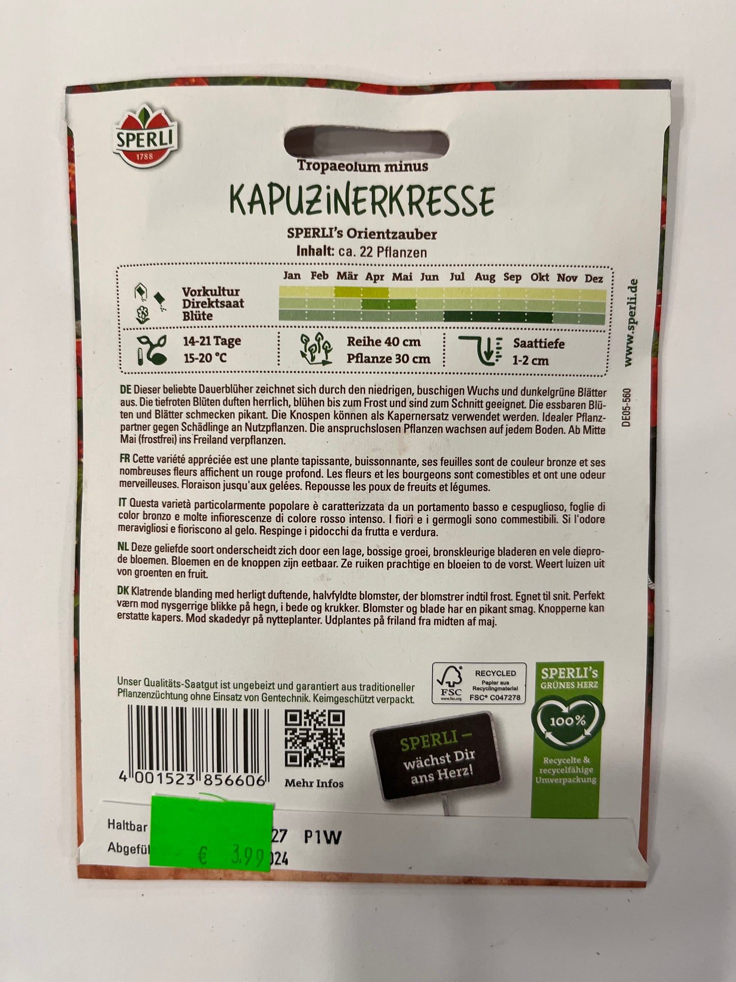 Kapuzinerkresse Sperli‘s Orientzauber