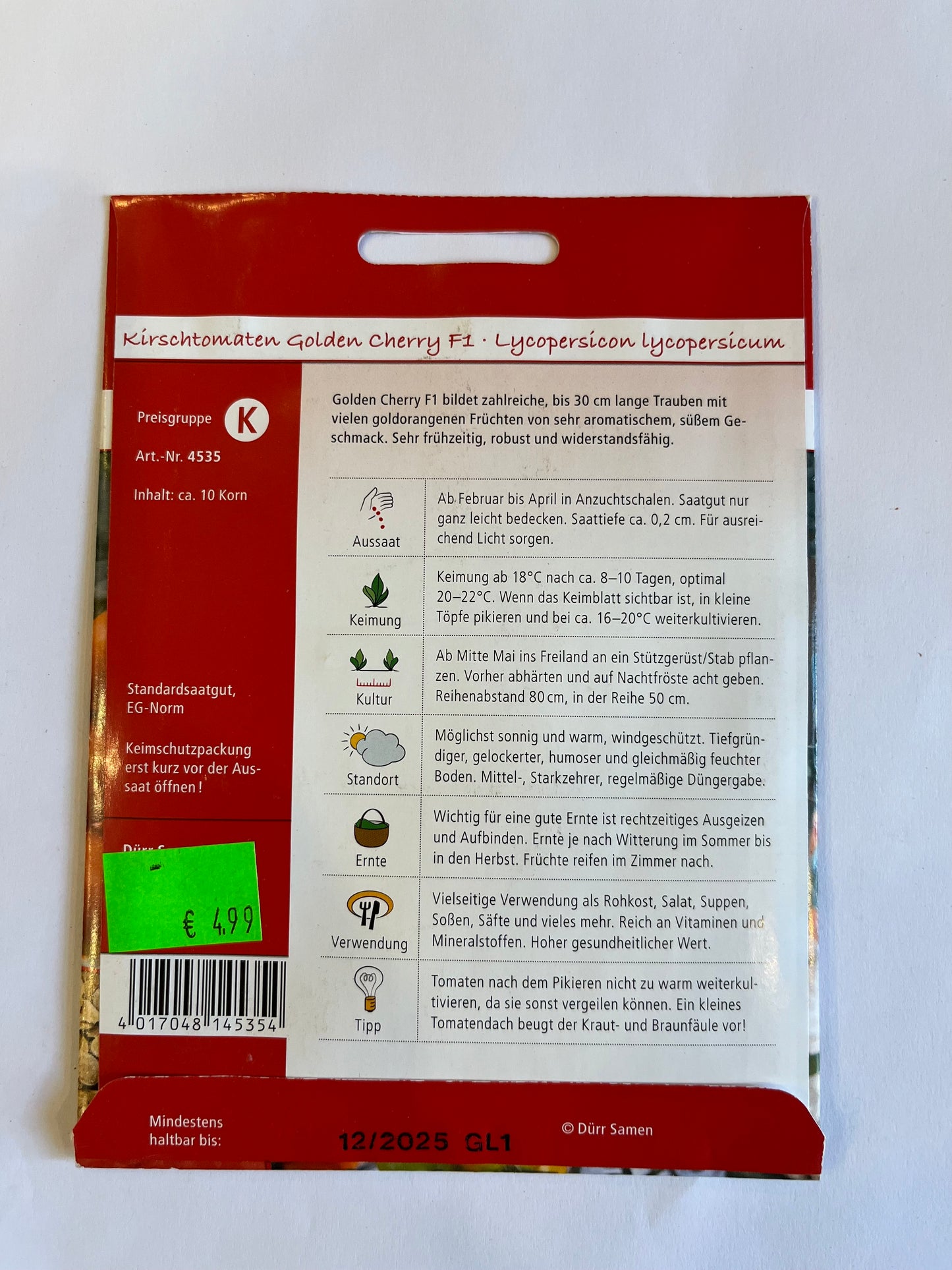 Kirschtomate Golden Cherry F1