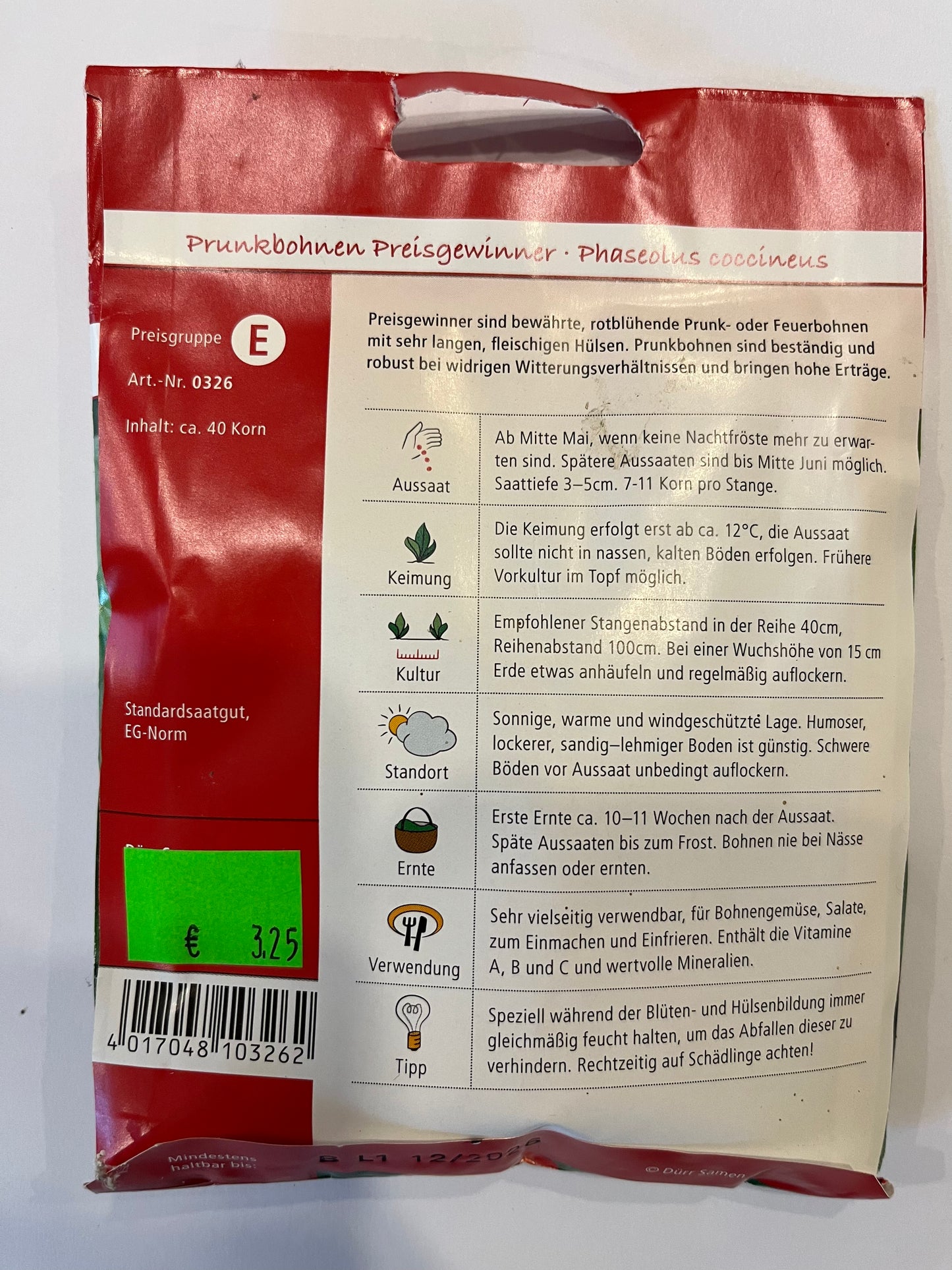 Prunkbohnen Preisgewinner