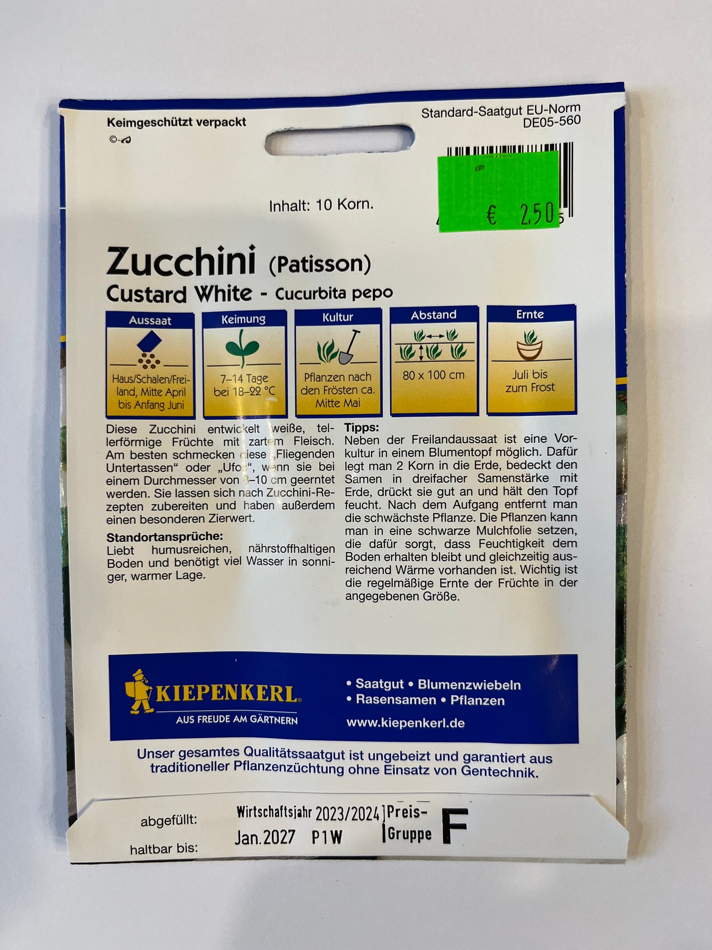 Zucchini (Patisson) Custard White