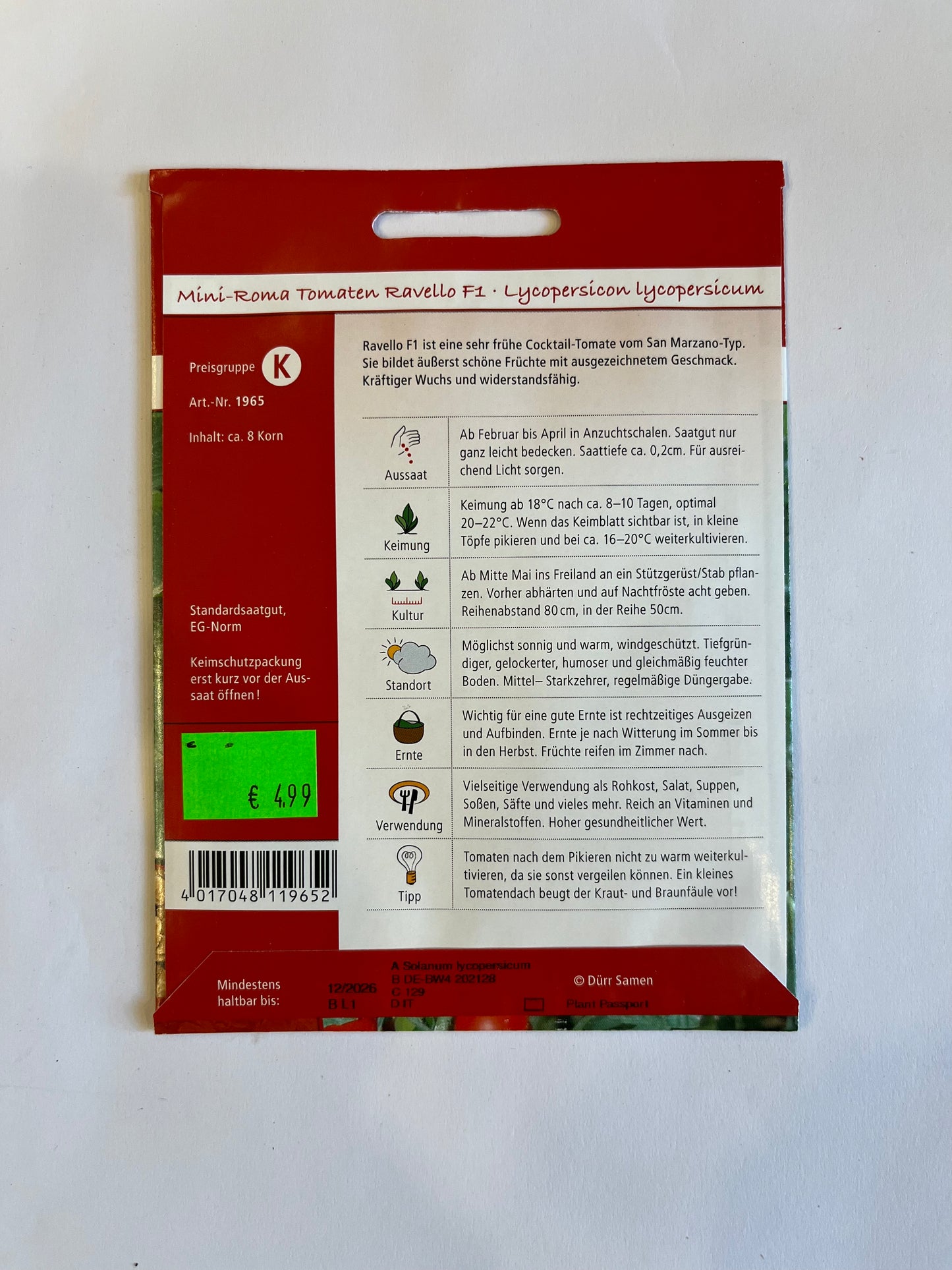 Mini-Roma-Tomaten Ravello F1-Hybride