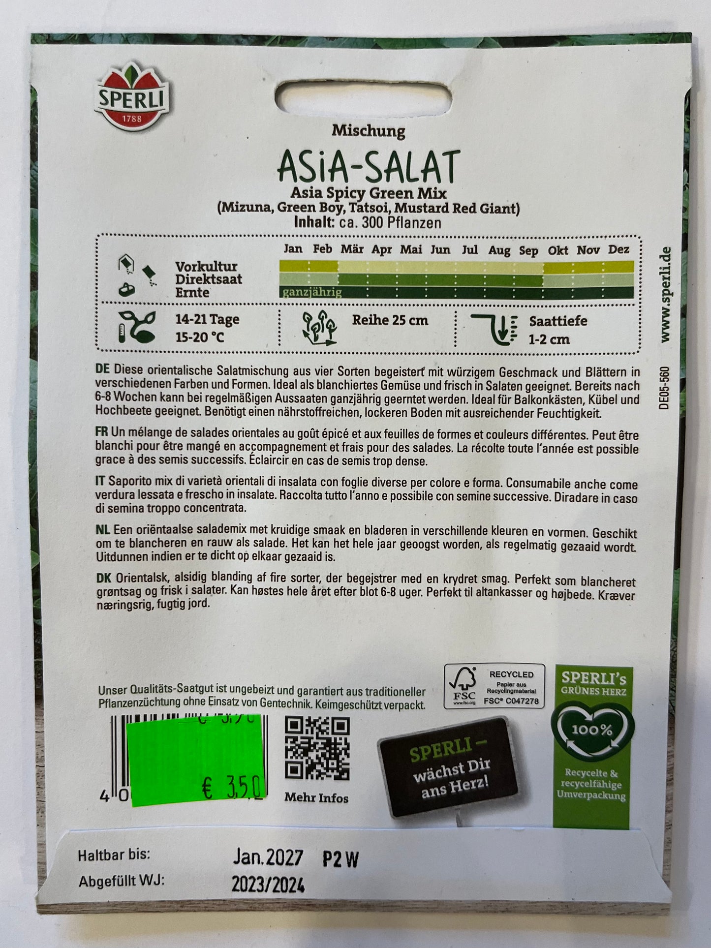 Asia-Salat Asia Spicy Green Mix