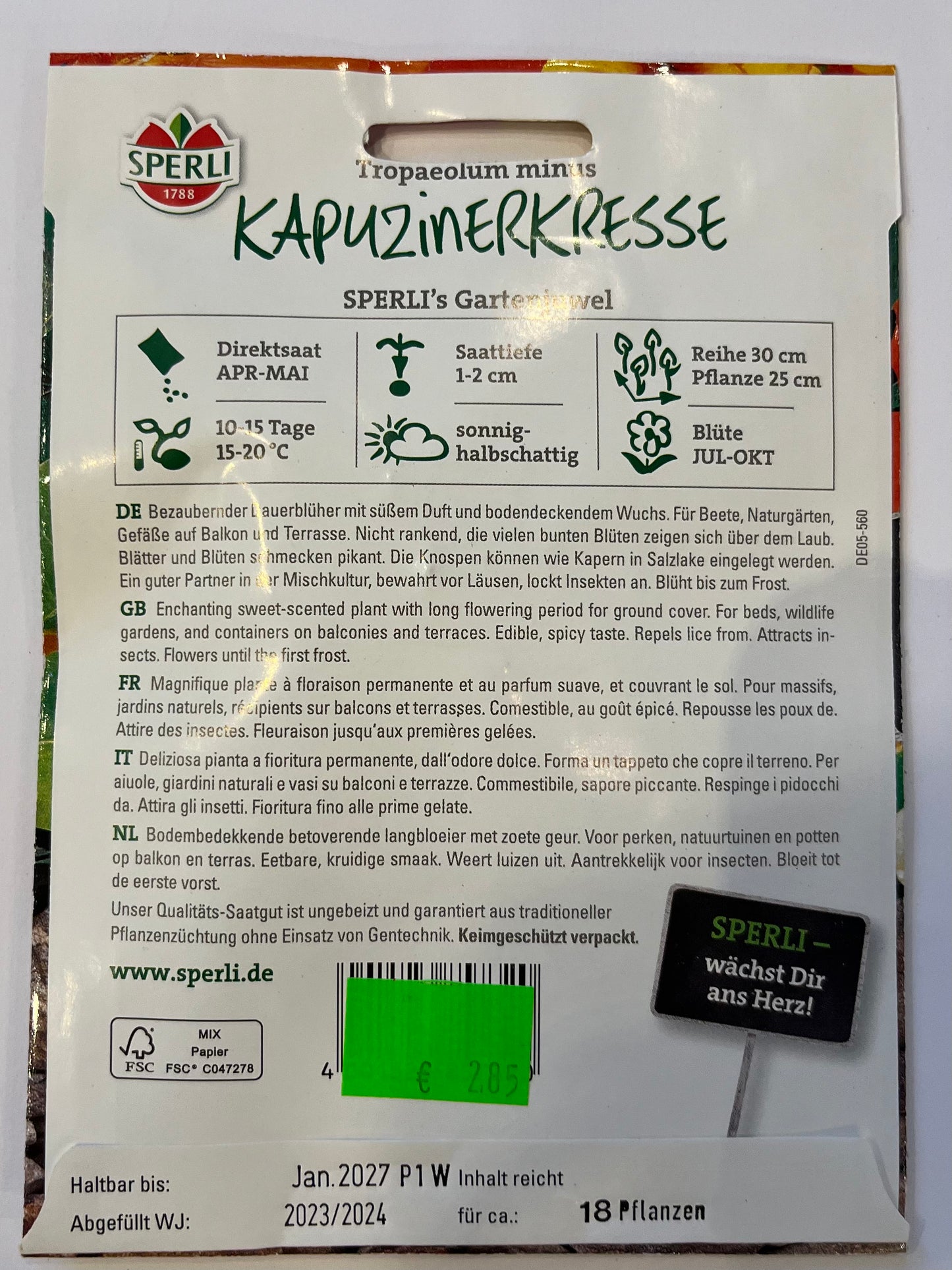 Kapuzinerkresse Sperli’s Gartenjuwel