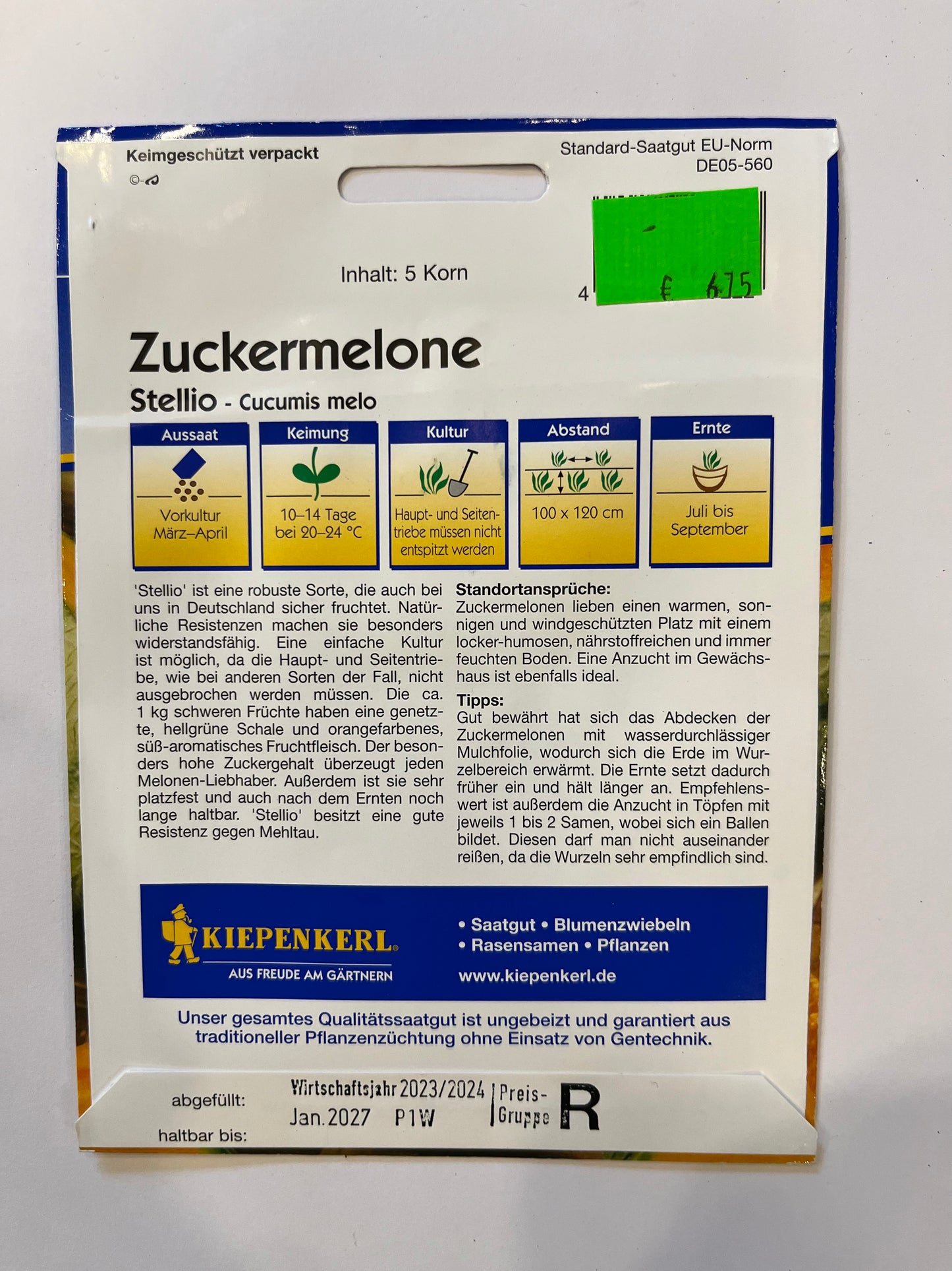 Melone Zuckermelone Stellio F1-Hybride