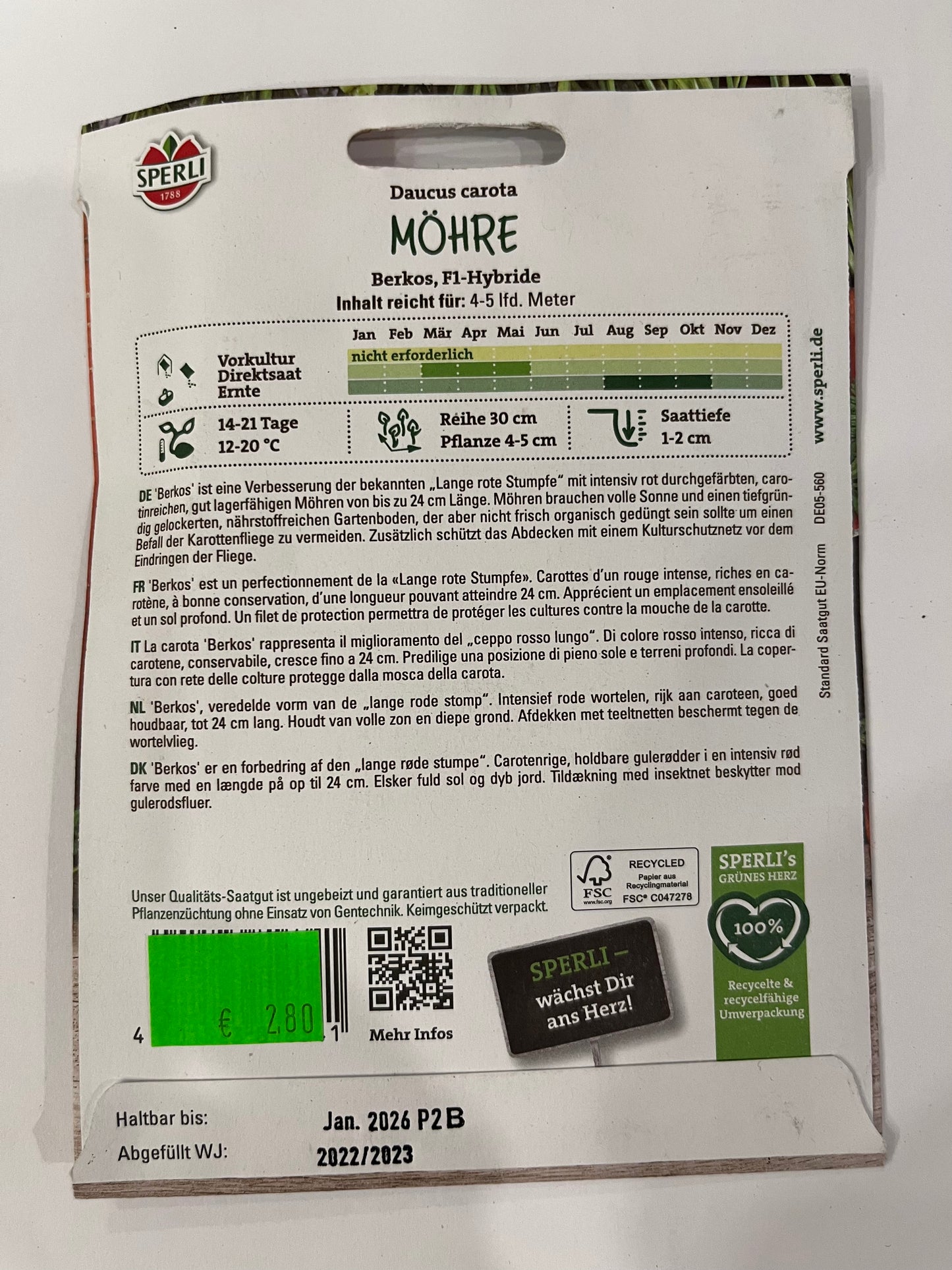 Möhre Berkos F1-Hybride