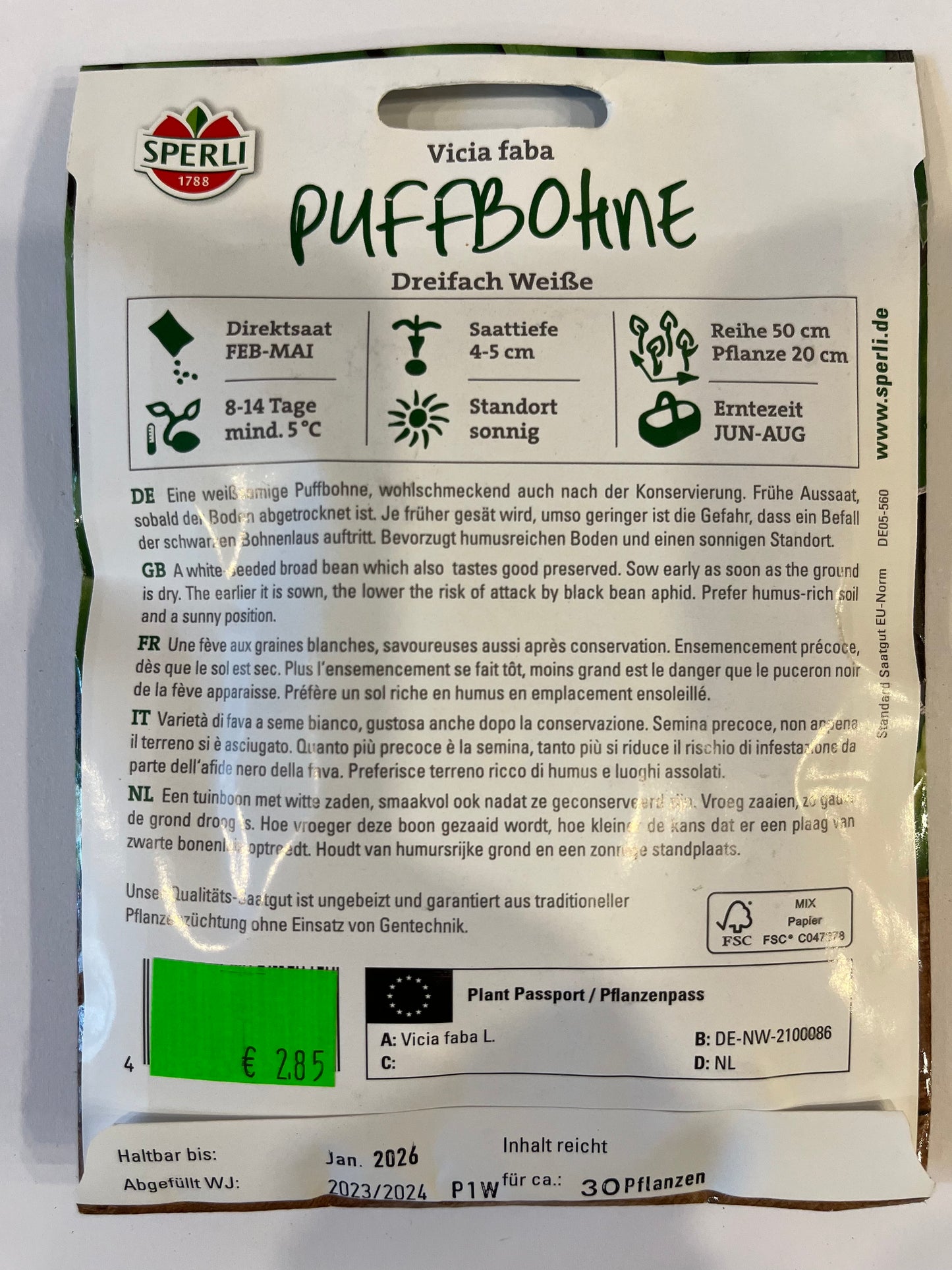 Puffbohne Dreifach Weiße