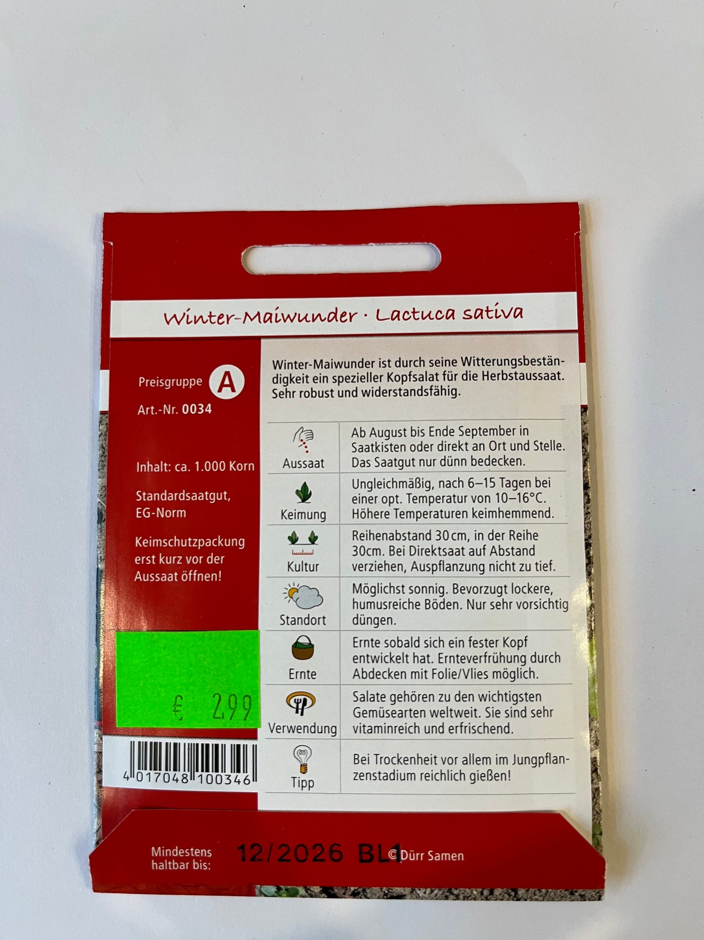 Winterkopfsalat Maiwunder