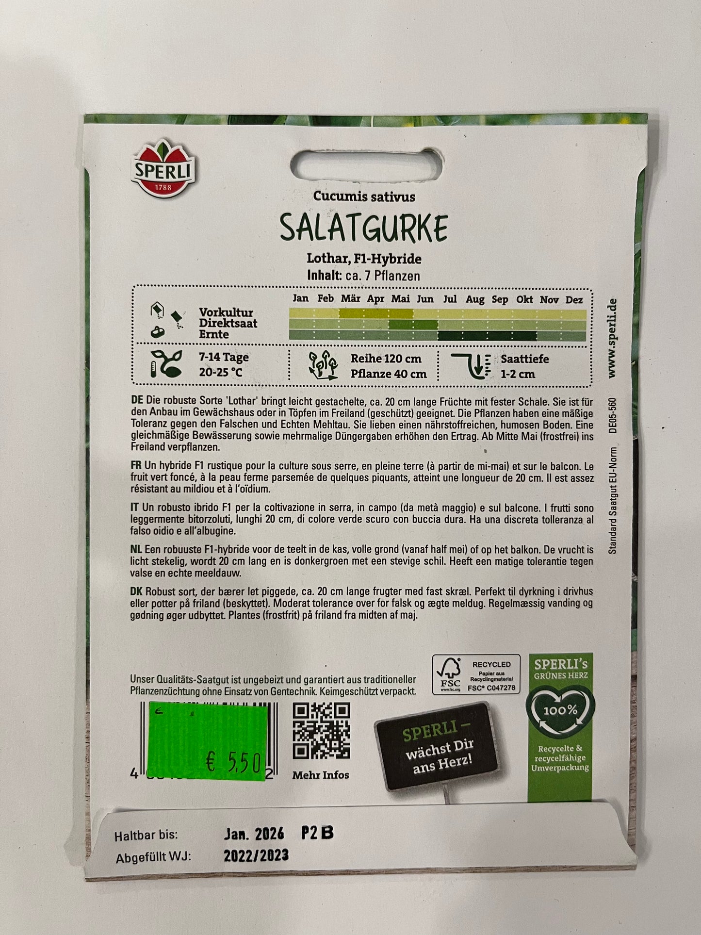 Mini-Salatgurke Lothar F1-Hybride