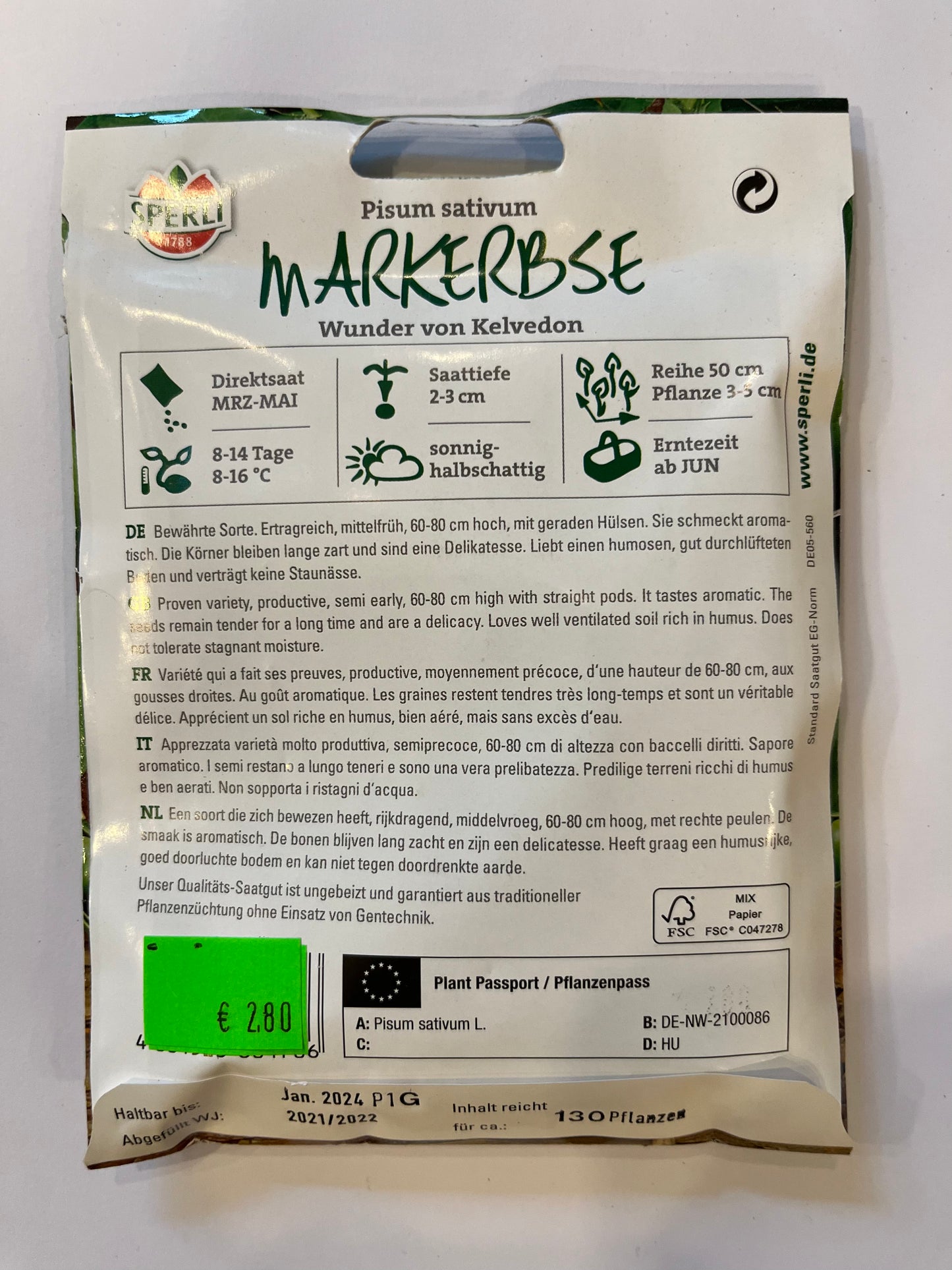 Erbse Markerbse Wunder von Kelvedon