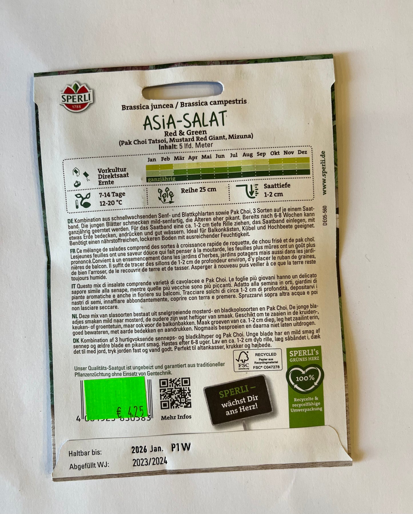 Asia-Salat im Saatband