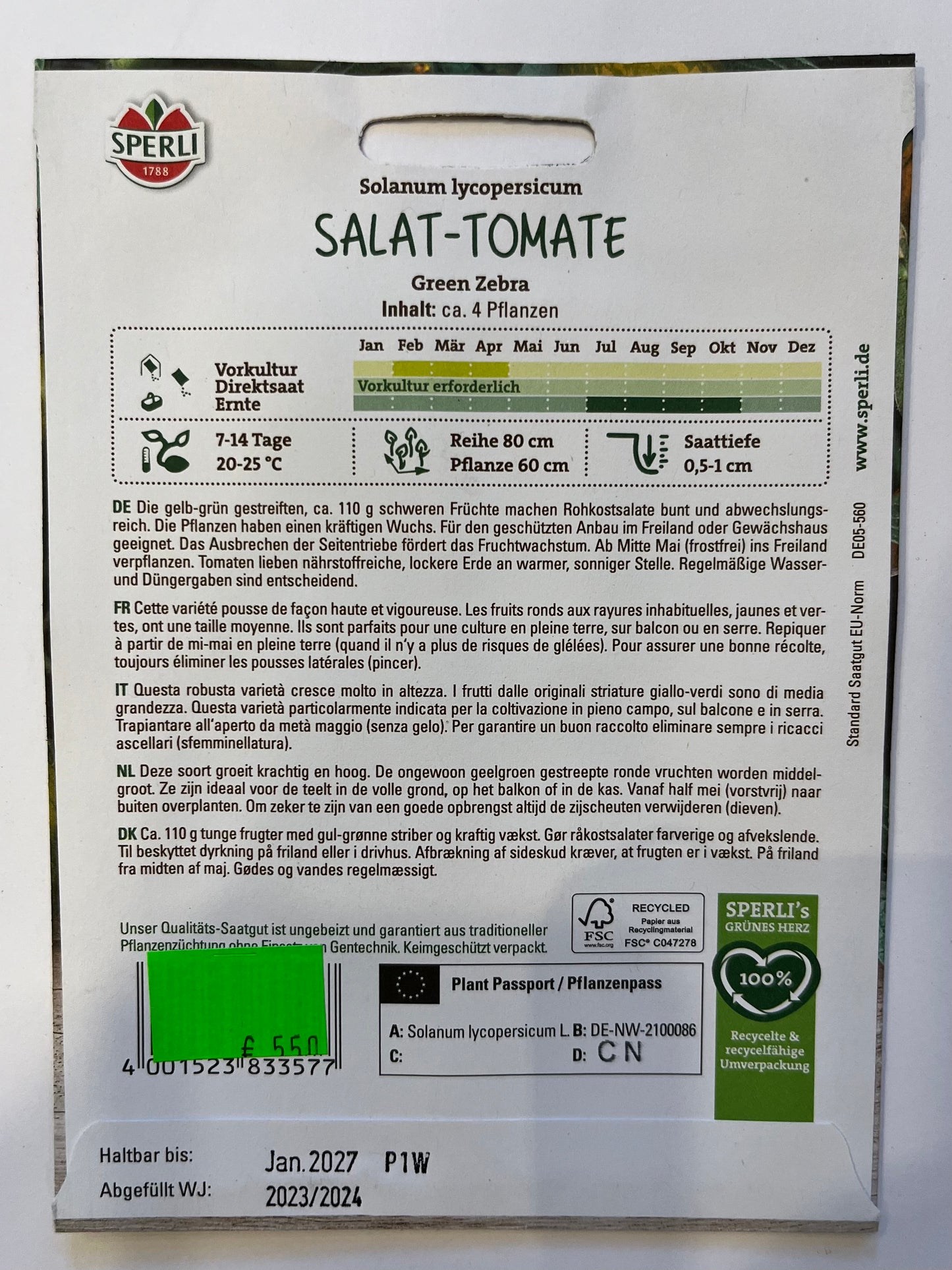 Salat-Tomate Green Zebra