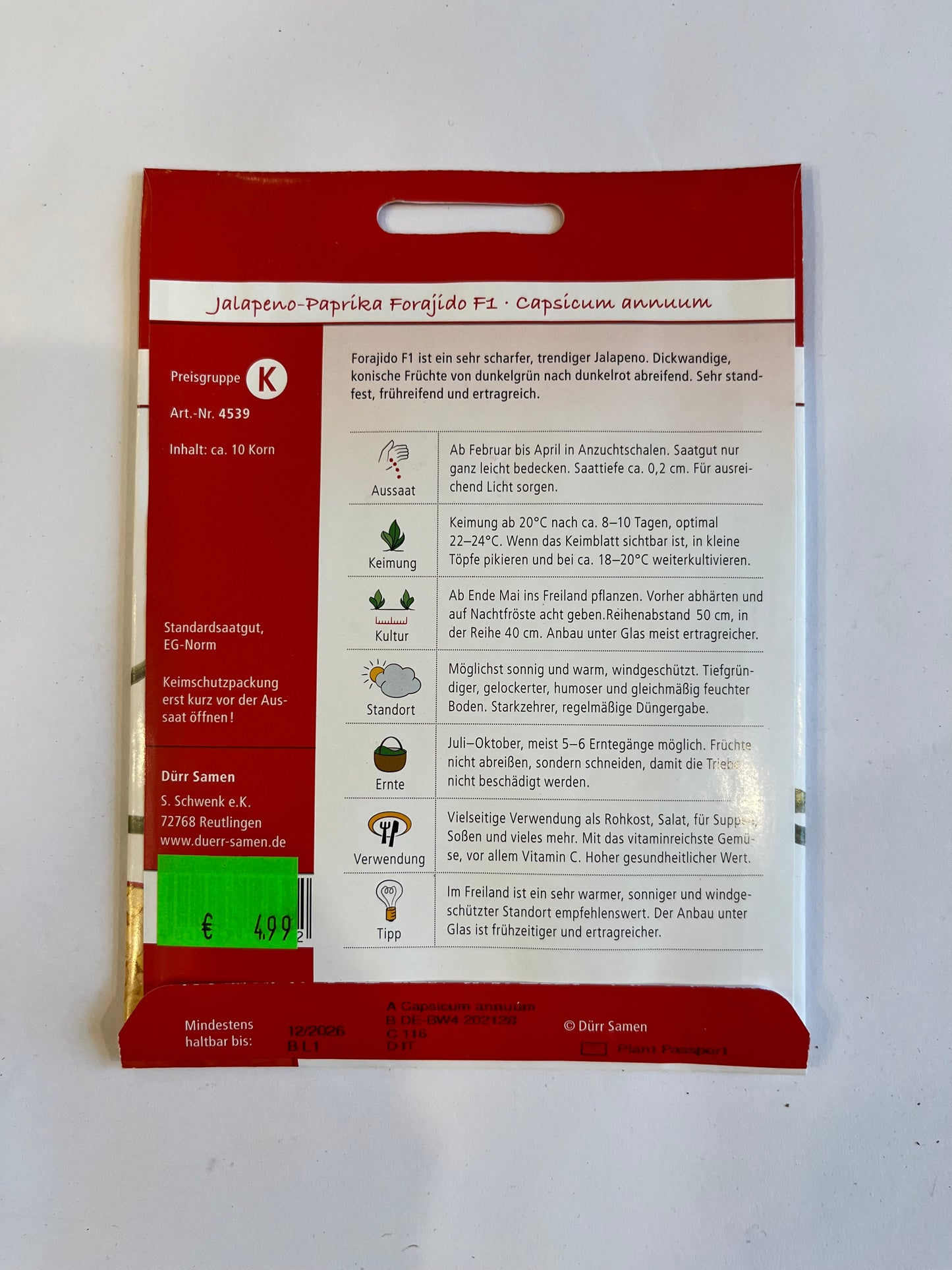 Jalapeno-Paprika Forajido F1