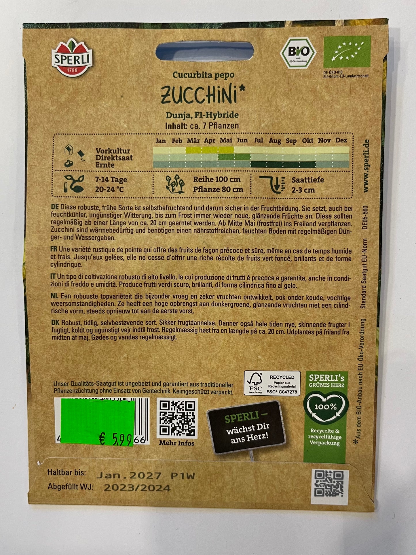 Zucchini Dunja F1-Hybride