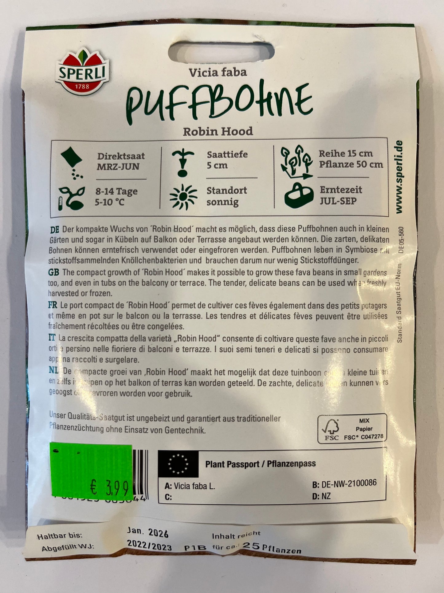 Puffbohne Robin Hood