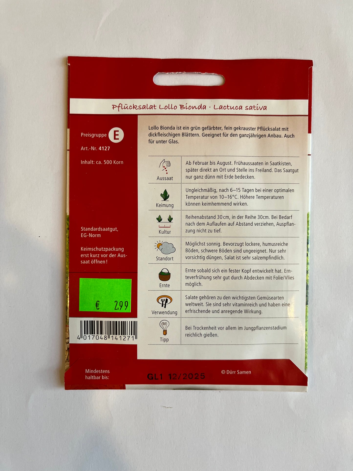 Pflücksalat Lollo Bionda