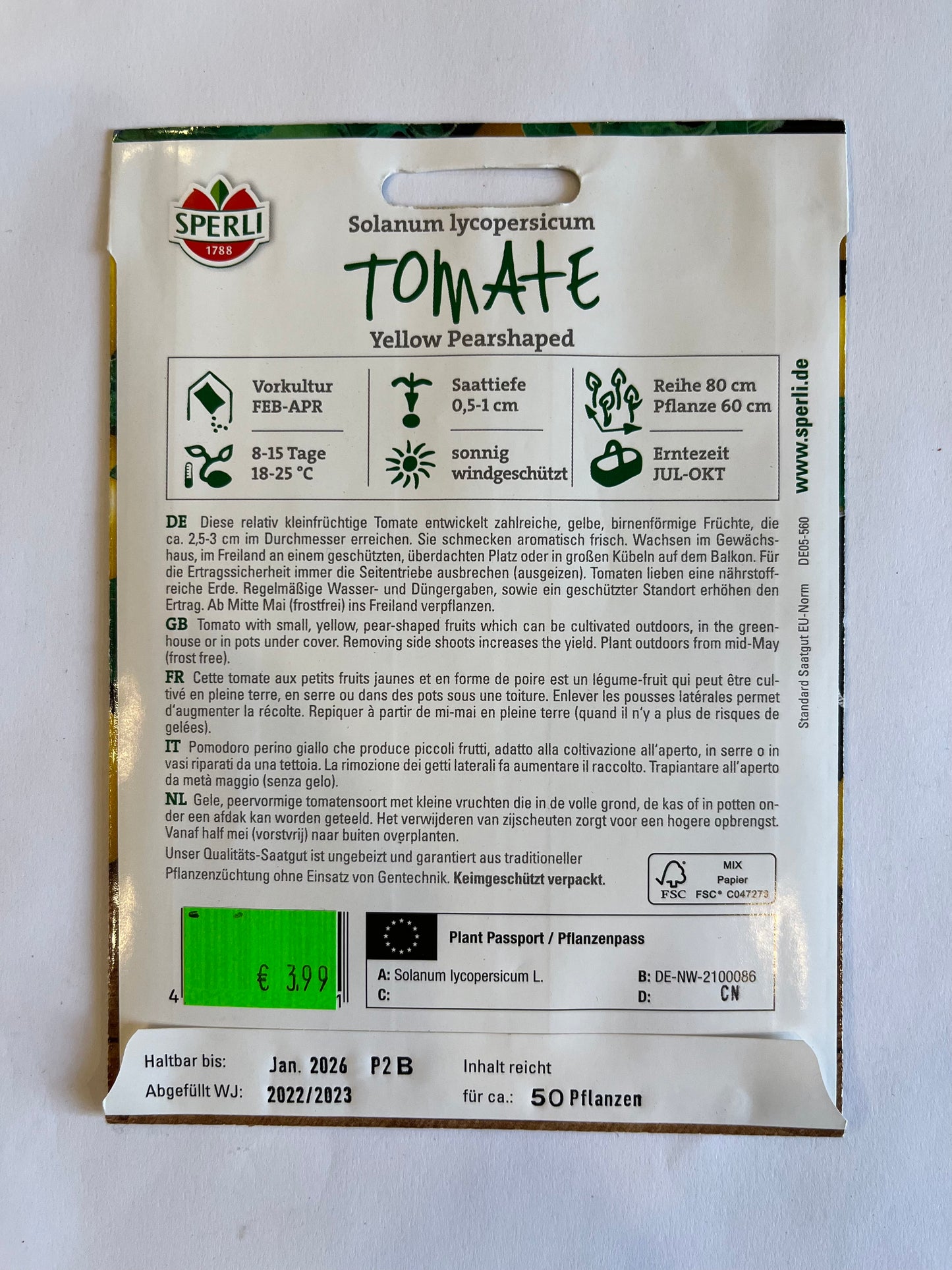 Tomate yellow Pearshaped