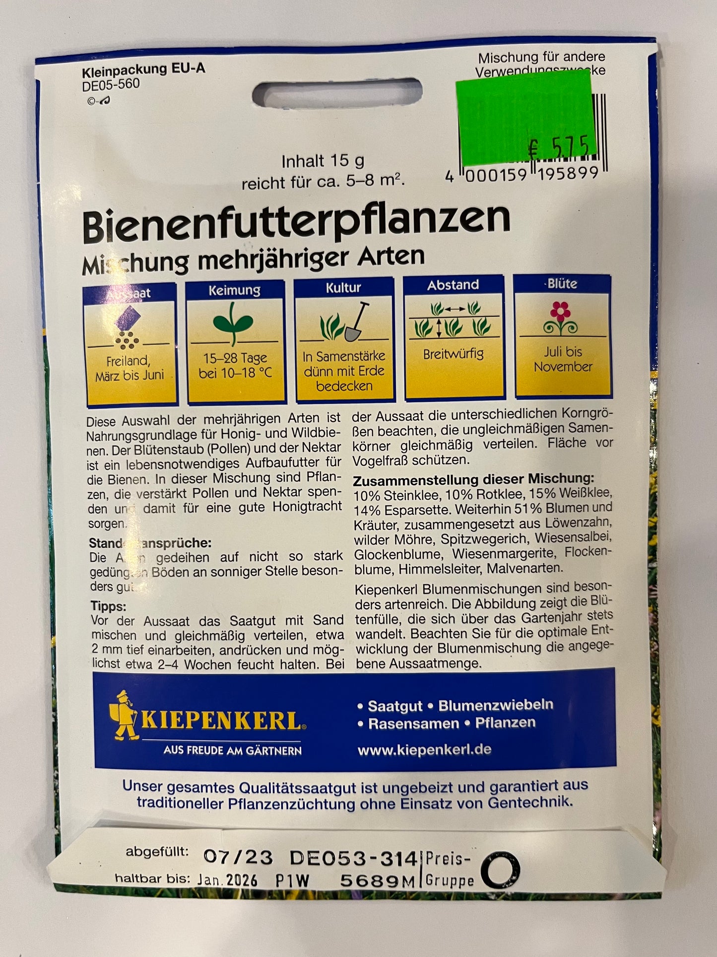Bienenfutterpflanzen Midchung mehrjähriger Arten