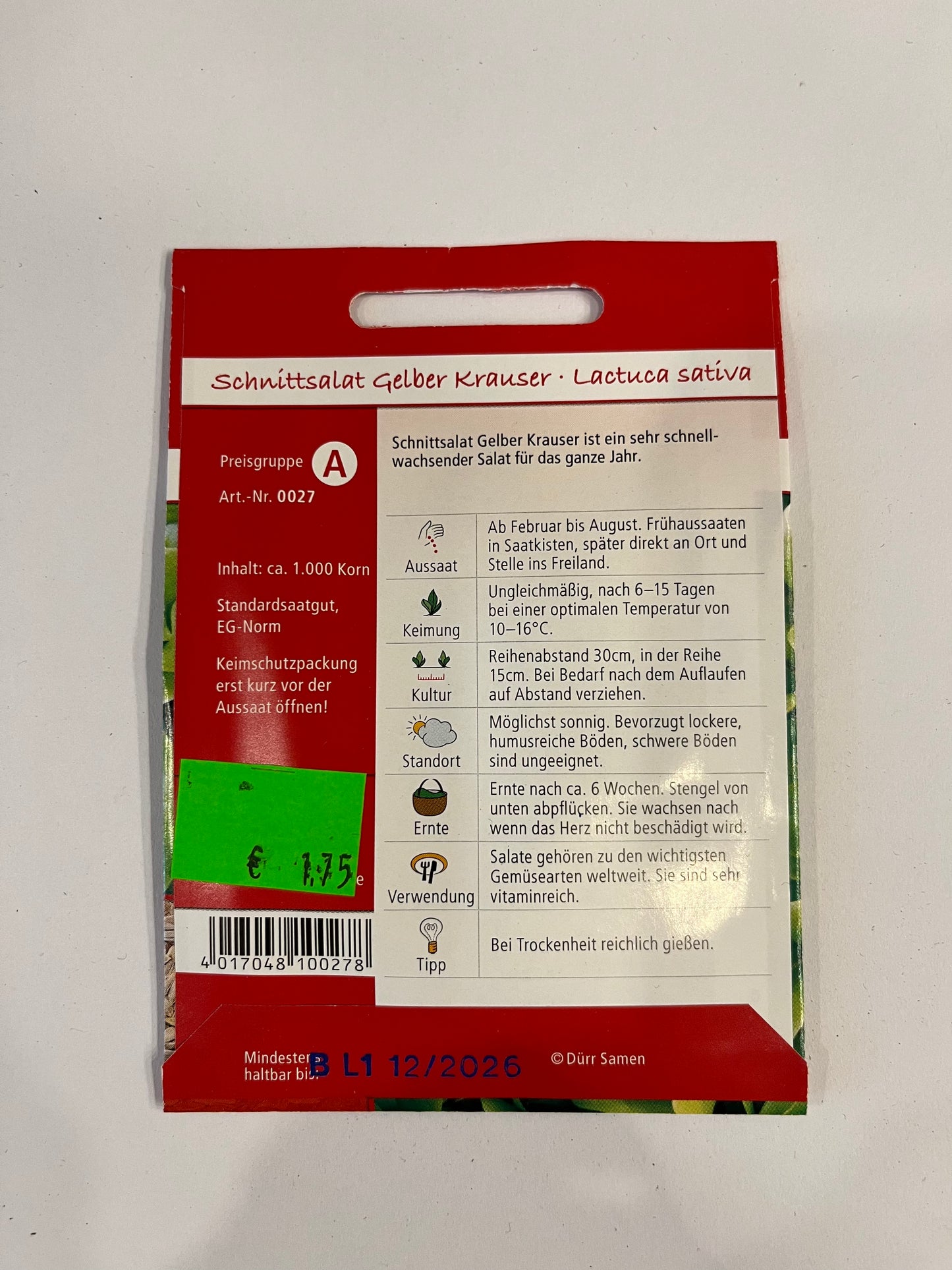 Schnittsalat Gelber krauser