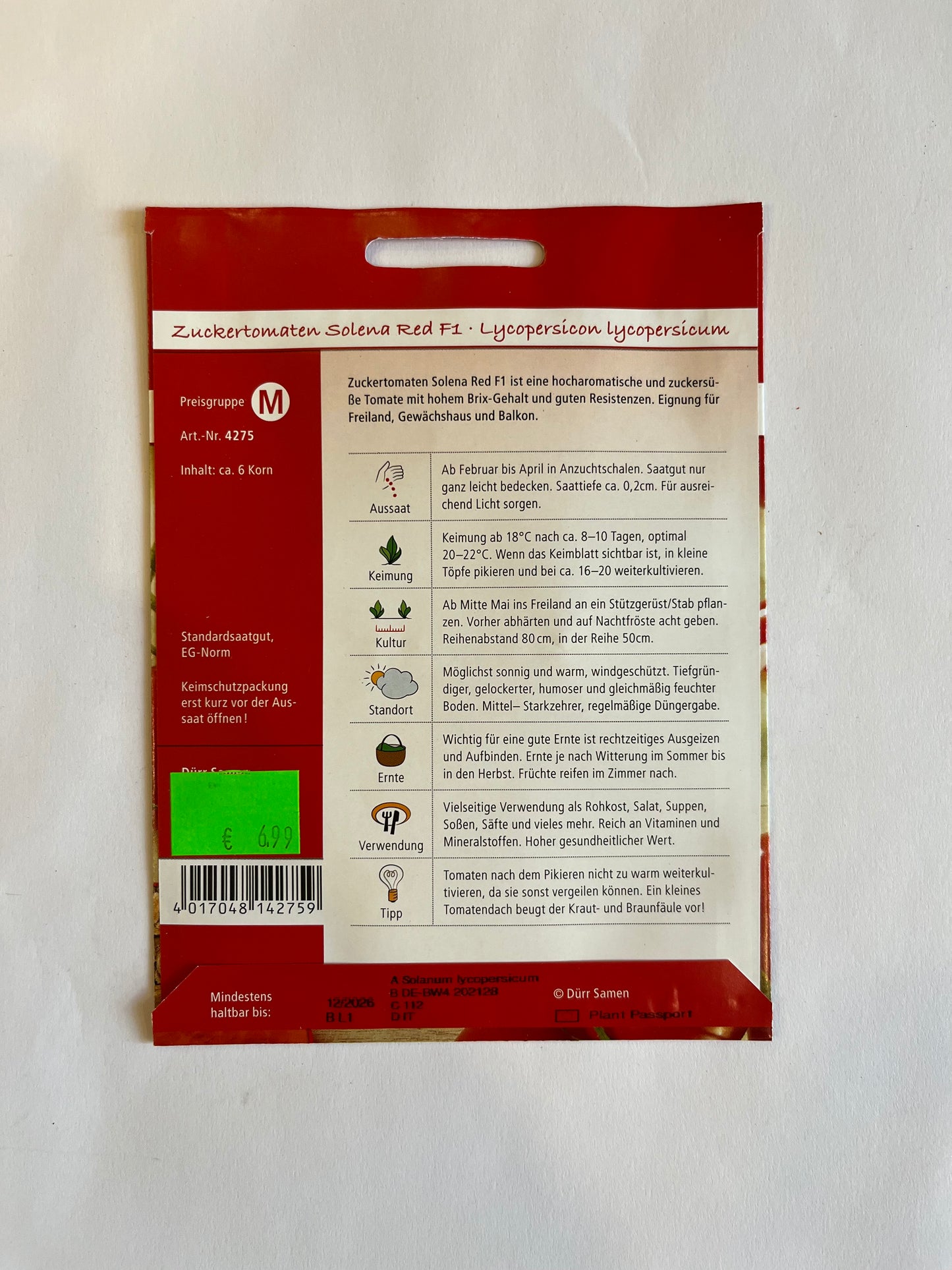 Zuckertomsten Solana Red F1-Hybride