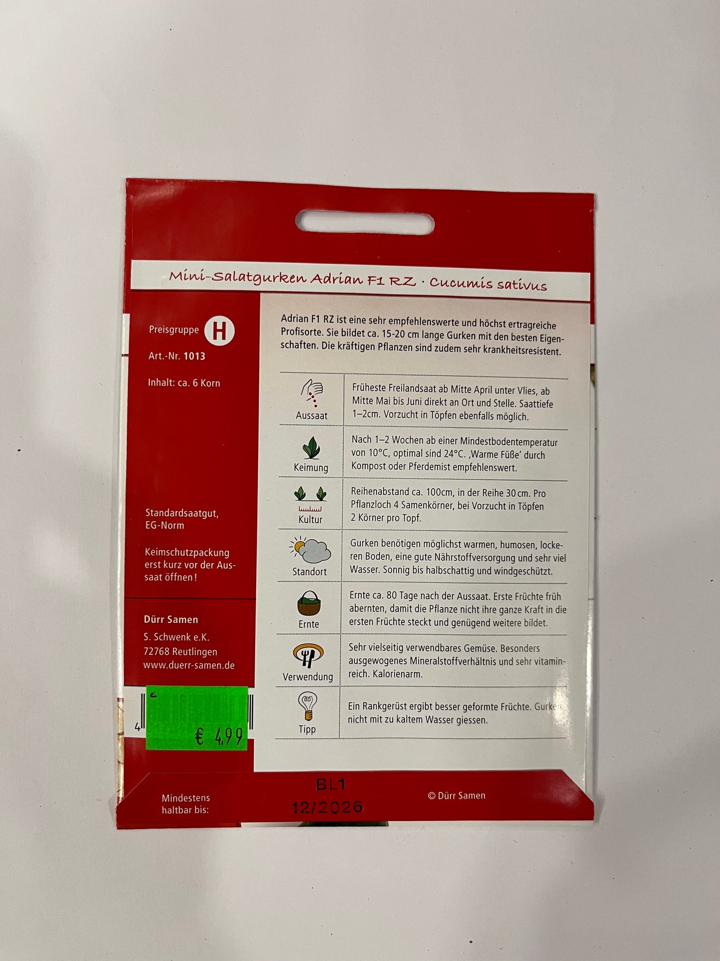 Mini Salatgurke Adrian F1-Hybride