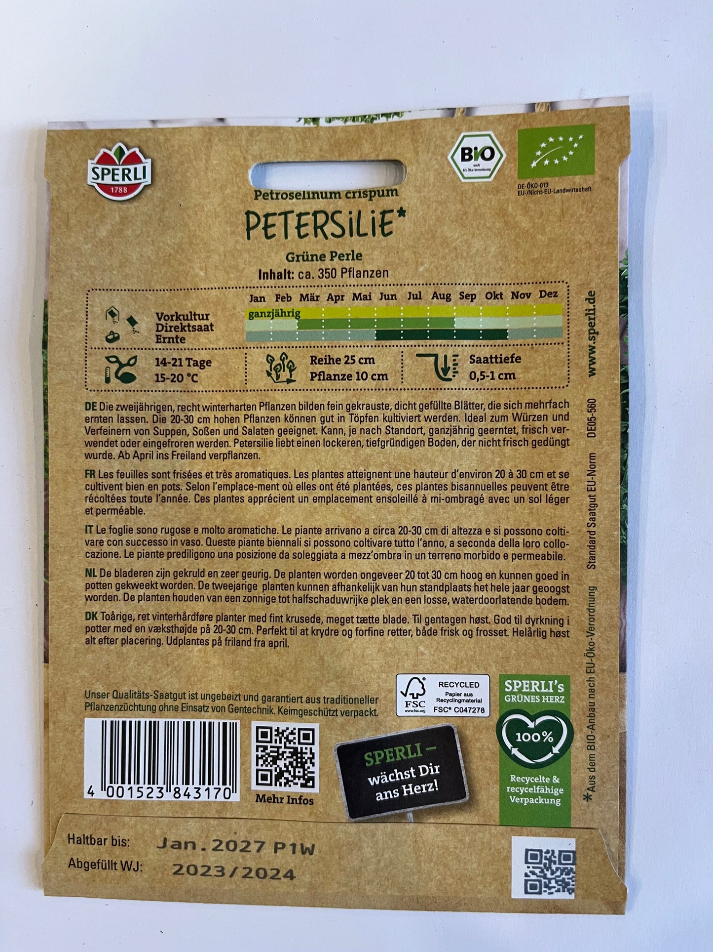 Bio-Petersilie Grüne Perle