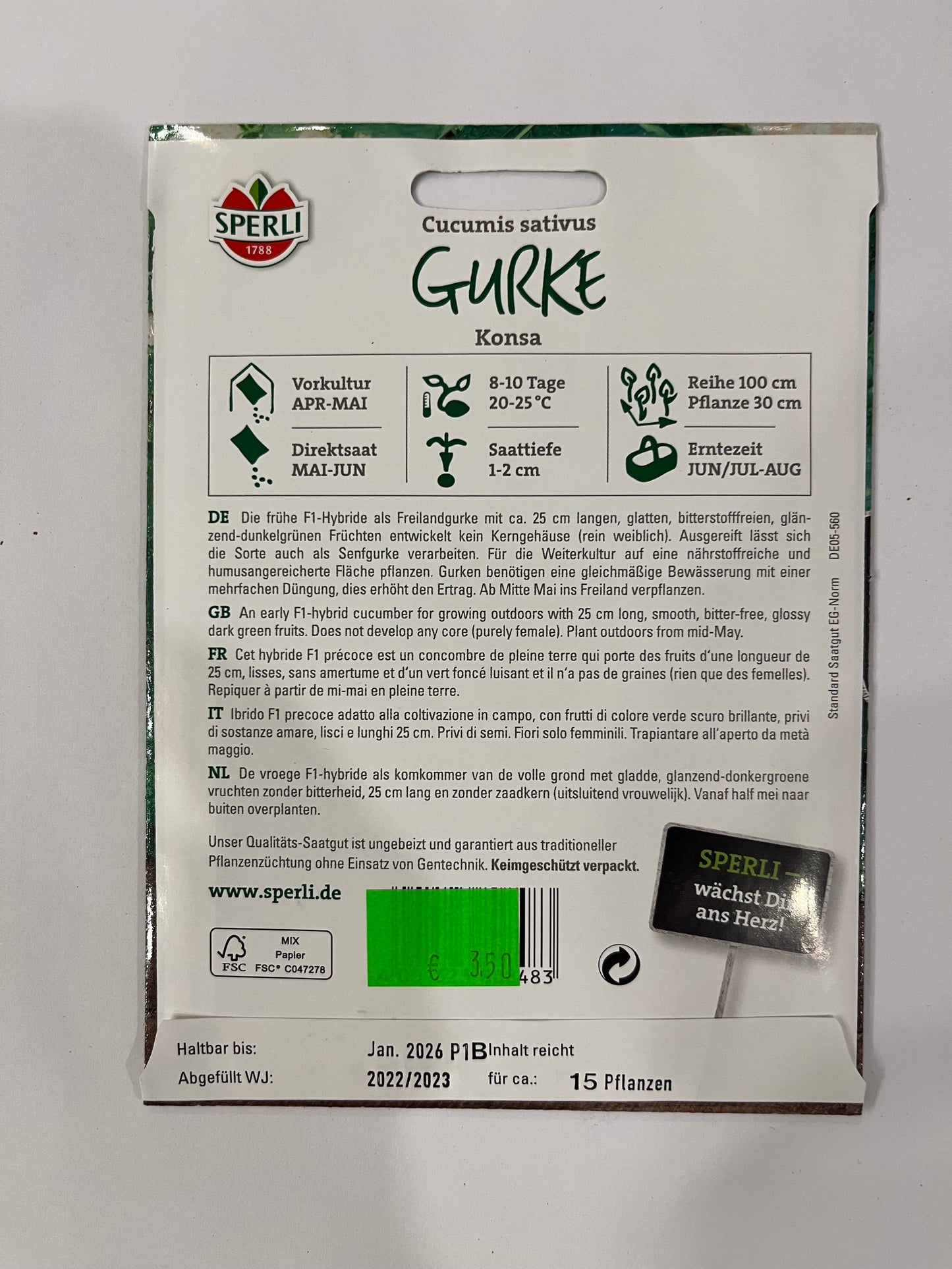 Salatgurke Konsa F1-Hybride