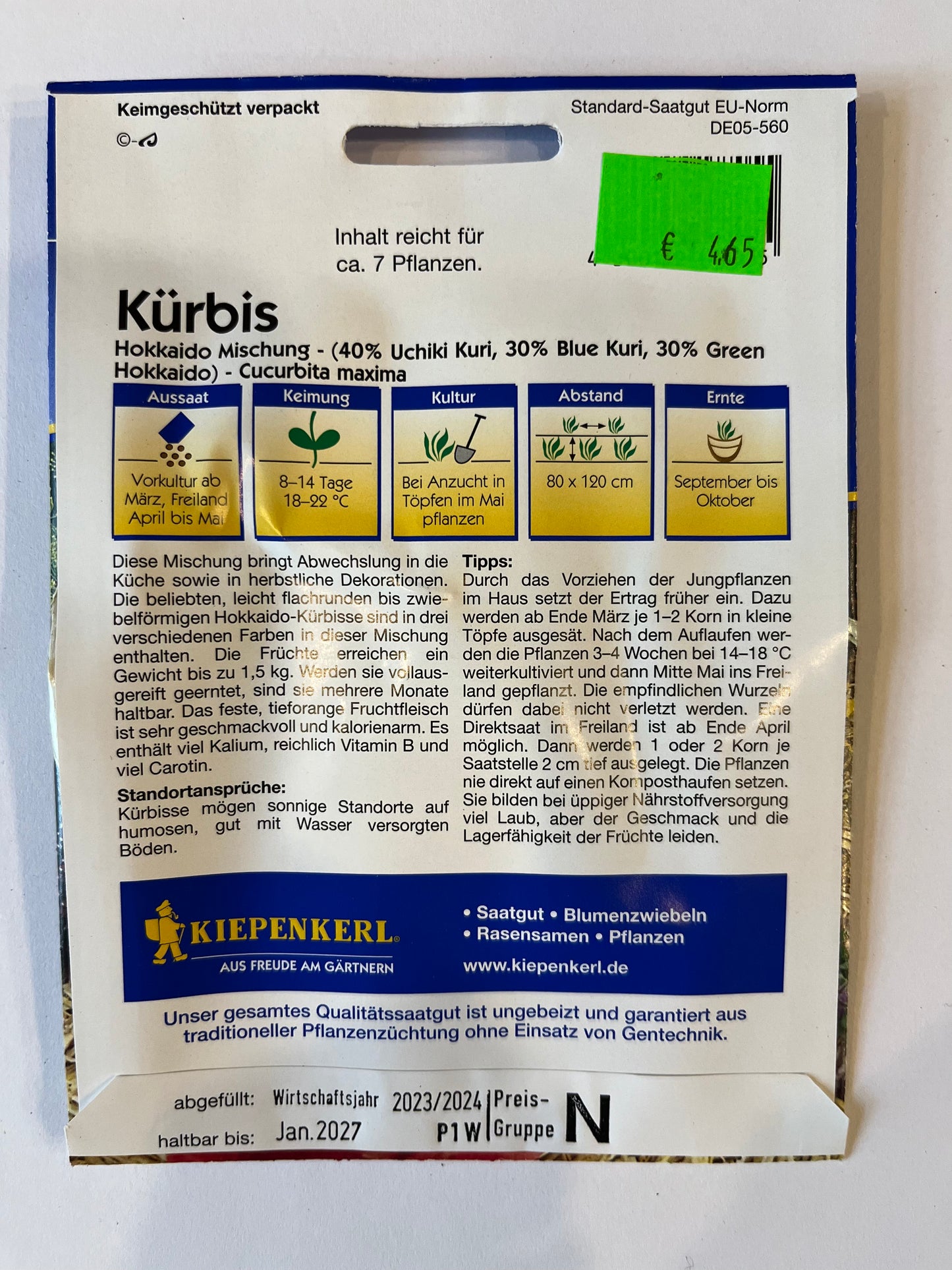 Kürbis, Hoccaido Mischung