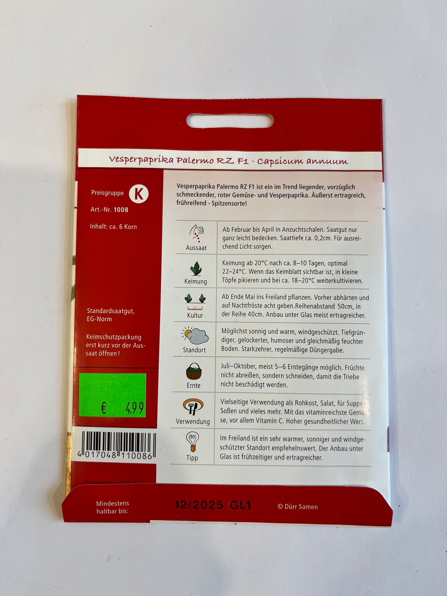 Vesperpaprika Palermo RZ F1-Hybride