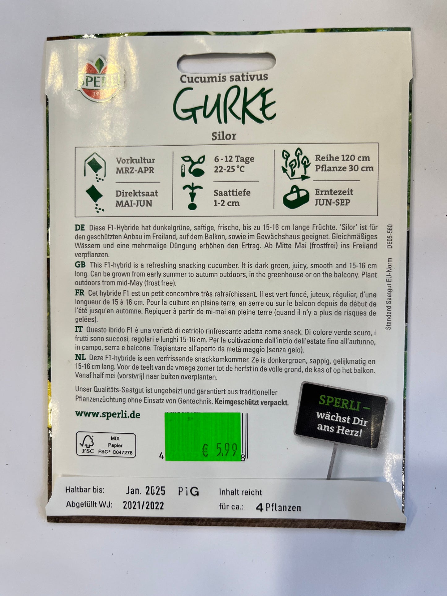 Salatgurke Silor F1-Hybride