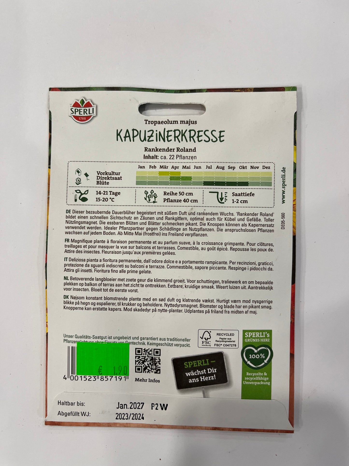 Kapuzinerkresse Rankender Roland