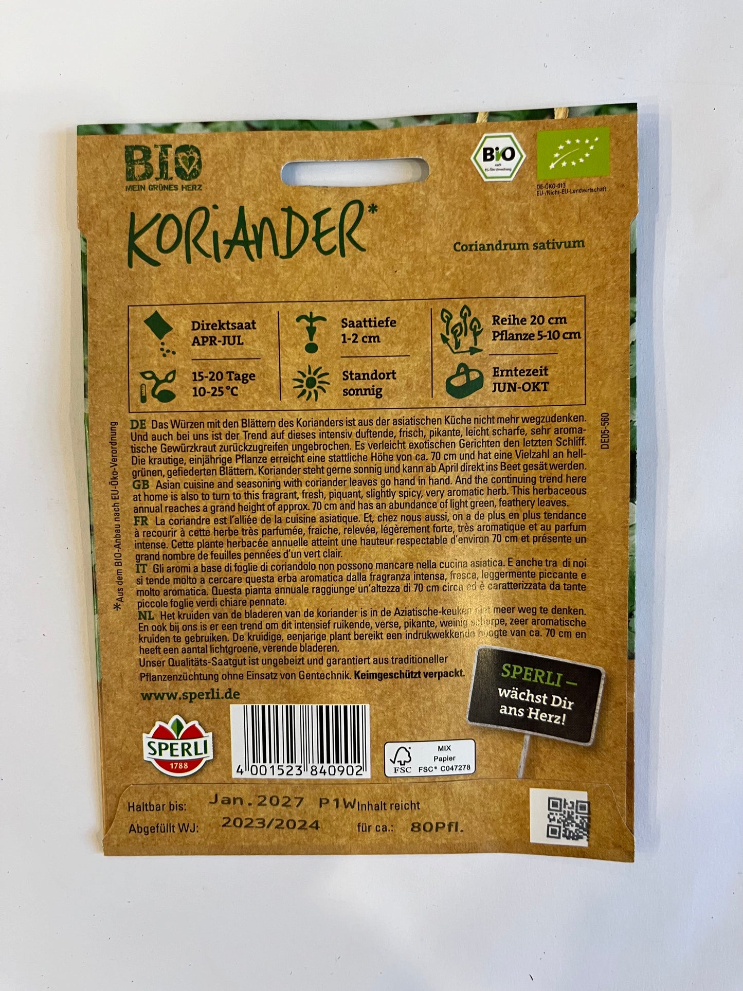 Bio-Blattkoriander